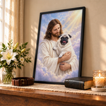 Custom Pet Photo Heavenly Dog Memorial Decor - Personalized Poster