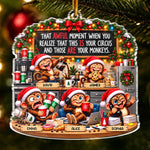 Custom Name Office Monkey Christmas Gifts for Coworkers and Work Besties - Personalized Acrylic Ornament