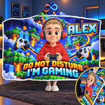 Custom Name Gamer Gifts for Kids - Personalized Wearable Blanket Hoodie