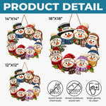 Custom Name Christmas Snowman Family Decor - Personalized Custom Shaped Wood Sign