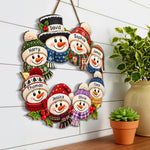 Custom Name Christmas Snowman Family Decor - Personalized Custom Shaped Wood Sign