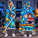 Custom Photo Gaming Do Not Disturb Gifts for Kids - Personalized Wearable Blanket Hoodie
