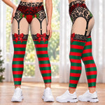 Custom Funny Naughty Christmas Stocking Illusion Leggings - Personalized Leggings
