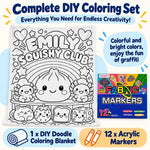 Custom Name Cute Squishy Club Gifts for Kids - Personalized Doodle Blanket