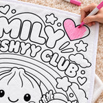 Custom Name Cute Squishy Club Gifts for Kids - Personalized Doodle Blanket