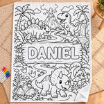 Custom Name Princess Coloring Gifts for Girls - Personalized Doodle Blanket