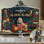 Custom Name Reading Blanket Gifts For Book Lovers, Bookworms, Reader - Personalized Wearable Blanket Hoodie