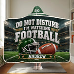 Custom Name Football Gifts for Fans - Personalized Wearable Blanket Hoodie