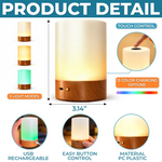 Custom Name Floral Gifts For Women - Personalized Dimmable Touch Night Light