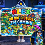 Custom Name Gaming Adventure Gifts for Kids - Personalized Wearable Blanket Hoodie