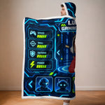 Custom Gaming Station Gifts for Kids - Personalized Wearable Blanket Hoodie