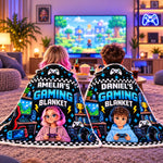 Custom Name Gaming Gifts For Gamers and Gaming Lovers - Personalized Wearable Blanket Hoodie