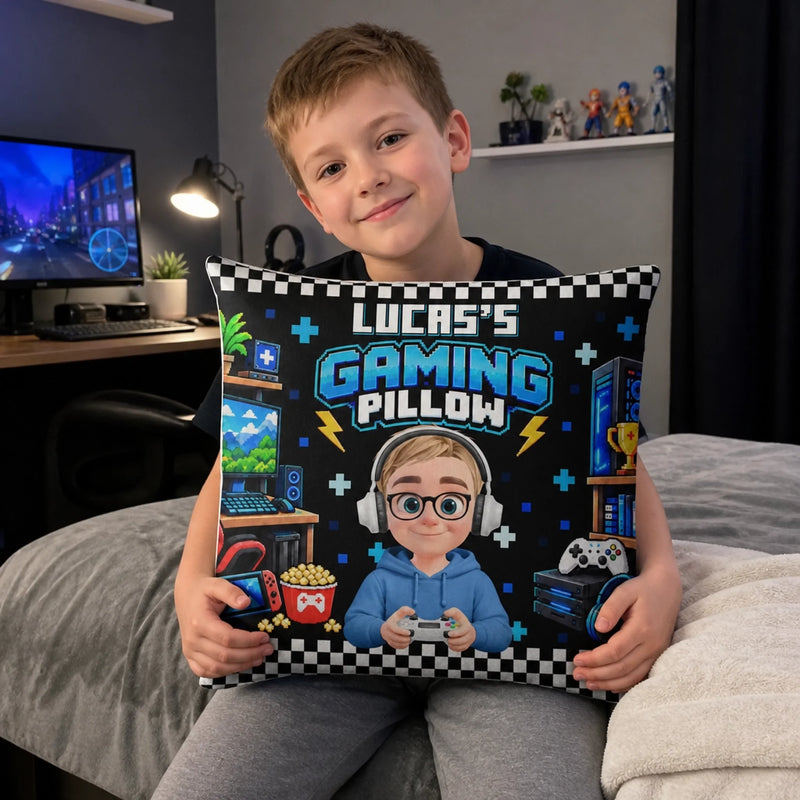 Custom Name Video Game Lover Gifts For Family, Kids - Personalized Pillow