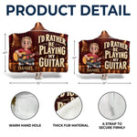Custom Name Young Guitarist Gifts for Kids - Personalized Wearable Blanket Hoodie