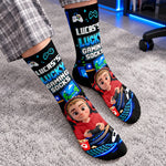 Custom Name Gaming Gifts for Kids - Personalized Middle Tube Socks