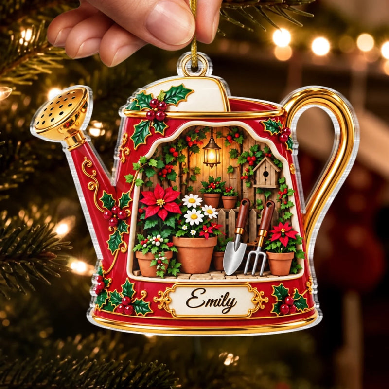 Custom Name Christmas Gardening Gifts For Gardeners - Personalized Acrylic Ornament