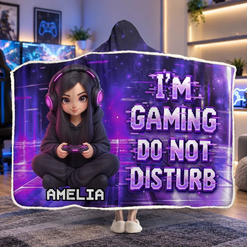 Custom Photo Do Not Disturb Gifts For Gamers, Gaming Lovers - Personalized Wearable Blanket Hoodie