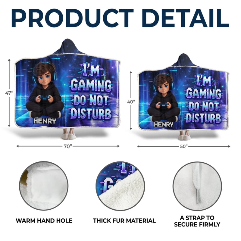Custom Photo Do Not Disturb Gifts For Gamers, Gaming Lovers - Personalized Wearable Blanket Hoodie
