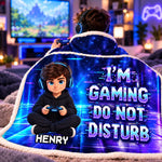 Custom Photo Do Not Disturb Gifts For Gamers, Gaming Lovers - Personalized Wearable Blanket Hoodie
