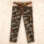 Custom Name Woodland Buck Hunting Gifts for Men - Personalized Pajamas Pants
