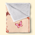 Custom Name Initial Floral Love Gifts for Daughter and Granddaughter - Personalized Blanket