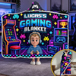 Custom Arcade Gamer Gifts for Kids - Personalized Wearable Blanket Hoodie