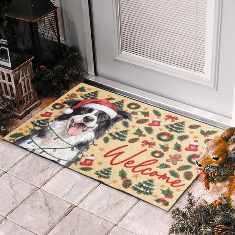 Custom Photo Santa Pet Christmas Door Decor - Personalized Decorative Mat