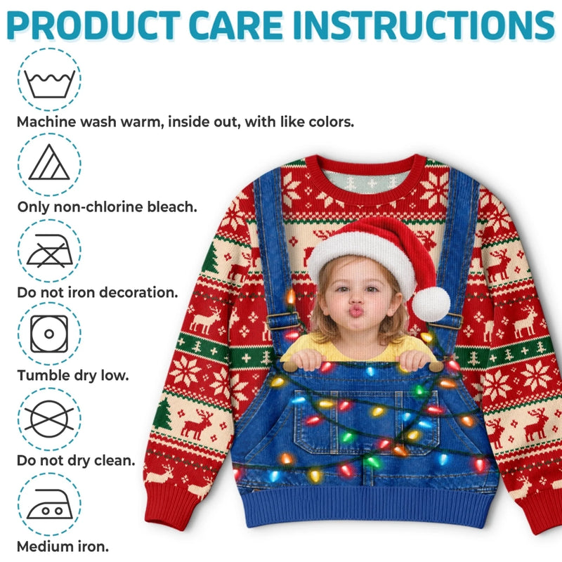 Custom Photo Christmas Family Gifts - Personalized Ugly Sweatshirt