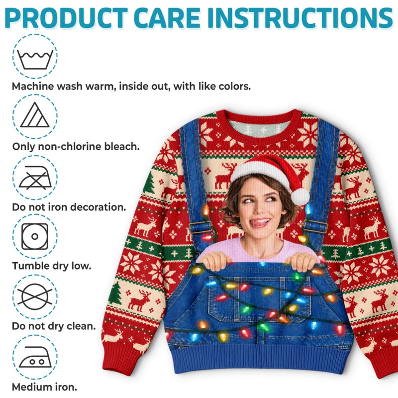 Custom Photo Christmas Gifts for Couples - Personalized Ugly Sweatshirt