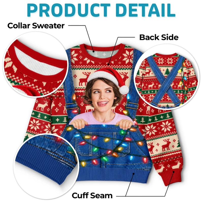 Custom Photo Christmas Gifts for Couples - Personalized Ugly Sweatshirt