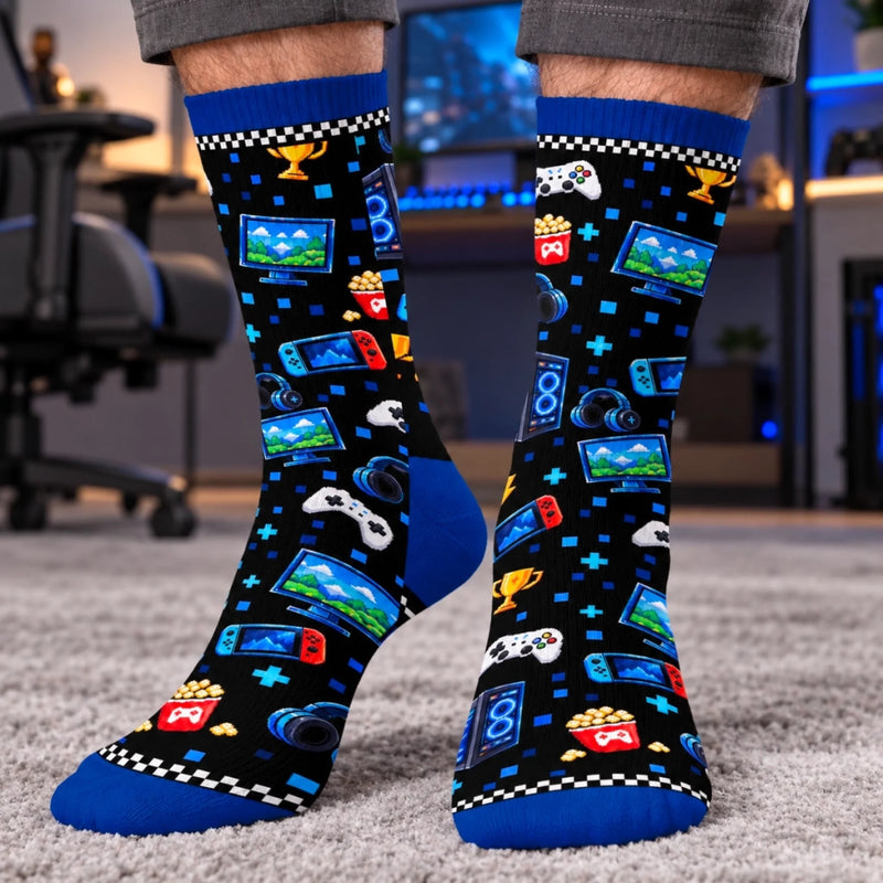 Custom Gamer Name Gifts for Kids - Personalized Crew Socks