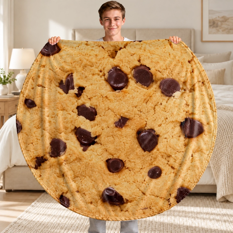 Custom Waffle Pattern Home Decor - Personalized Round Throw Blanket