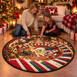 Custom Pet Photo Christmas Decor Gifts For Dog And Cat Lovers - Personalized Quilted Round Mat