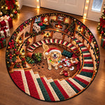 Custom Pet Photo Christmas Decor Gifts For Dog And Cat Lovers - Personalized Quilted Round Mat