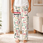 Custom Name Grandma Grandpa Christmas Gifts - Personalized Pajamas Pants