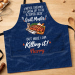 Custom Name Funny Grill Master Gifts - Personalized Apron With Pocket
