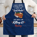 Custom Name Funny Grill Master Gifts - Personalized Apron With Pocket