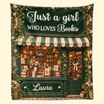 Custom Name Floral Bookshop Gifts for Book Lovers - Personalized Blanket