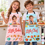 Custom Name Little Baker and Chef Gifts for Kids - Personalized Apron With Pocket