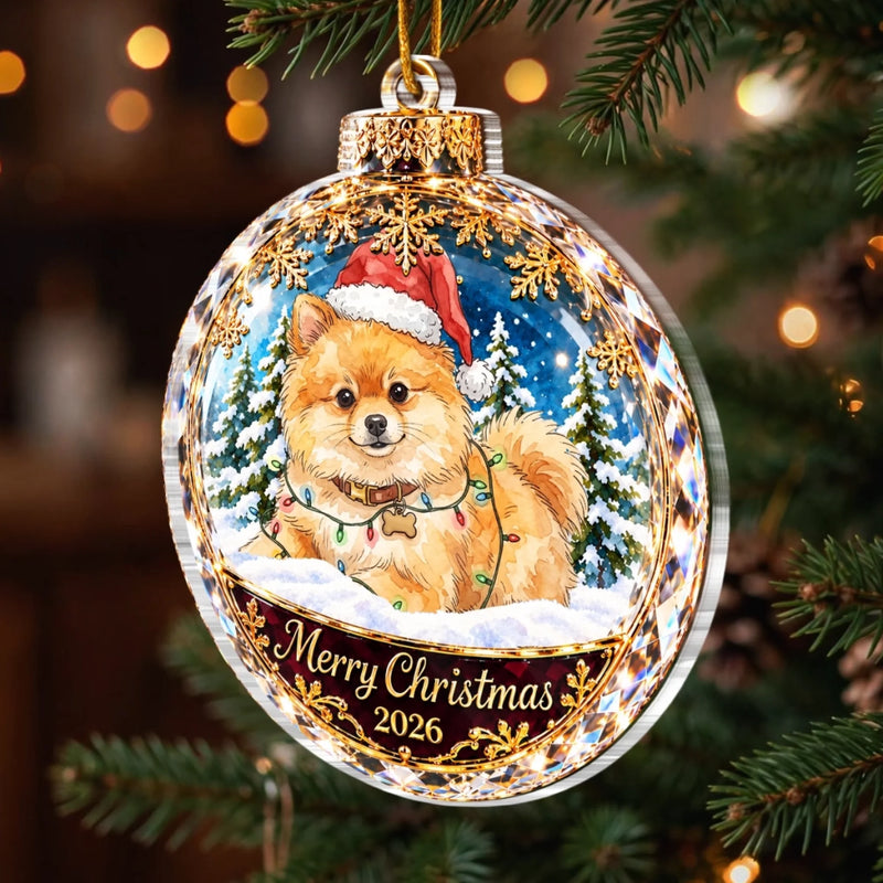 Custom Photo Dog And Cat Christmas Keepsake Gifts For Pet Lovers - Personalized Acrylic Ornament
