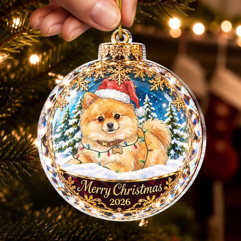 Custom Photo Dog And Cat Christmas Keepsake Gifts For Pet Lovers - Personalized Acrylic Ornament