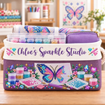 Custom Name Butterfly Diamond Painting Gifts For Crafters - Personalized Storage Basket