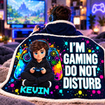 Custom Photo Do Not Disturb Gaming Gifts For Kids And Gamers - Personalized Wearable Blanket Hoodie