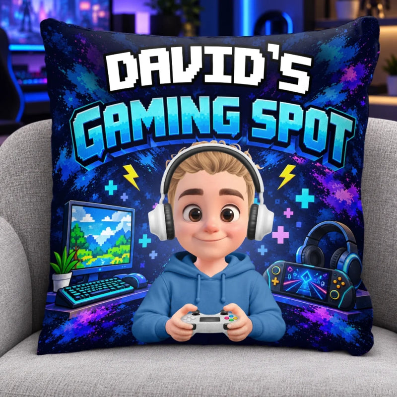 Custom Name Gaming Spot Gifts For Game Lovers - Personalized Pillow