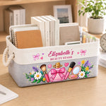 Custom Name Makeup Beauty Stash Gifts For Women - Personalized Storage Basket