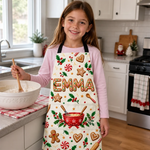 Custom Name Christmas Cookie Baking Gifts For Kids - Personalized Apron With Pocket