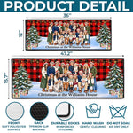 Custom Family Photo Plaid Christmas Decor - Personalized Runner Rug