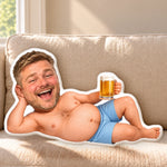 Custom Photo Funny Man Gifts for Men - Personalized Shaped Pillow