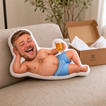 Custom Photo Funny Man Gifts for Men - Personalized Shaped Pillow