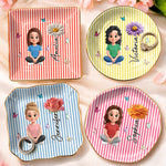 Custom Name Butterfly Girl Floral Gifts For Women - Personalized Jewelry Dish